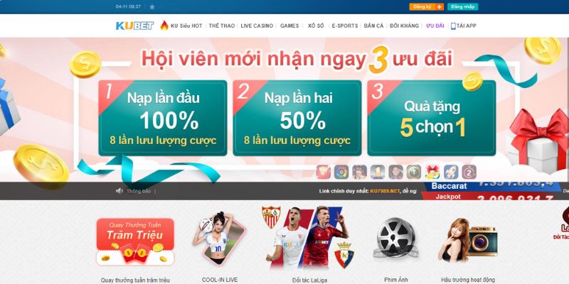 Mức tiền thưởng hấp dẫn chỉ có tại sân chơi Kubet88 